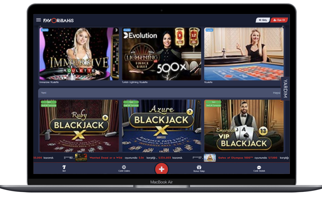 Favoribahis Canlı Casino Oyunları
